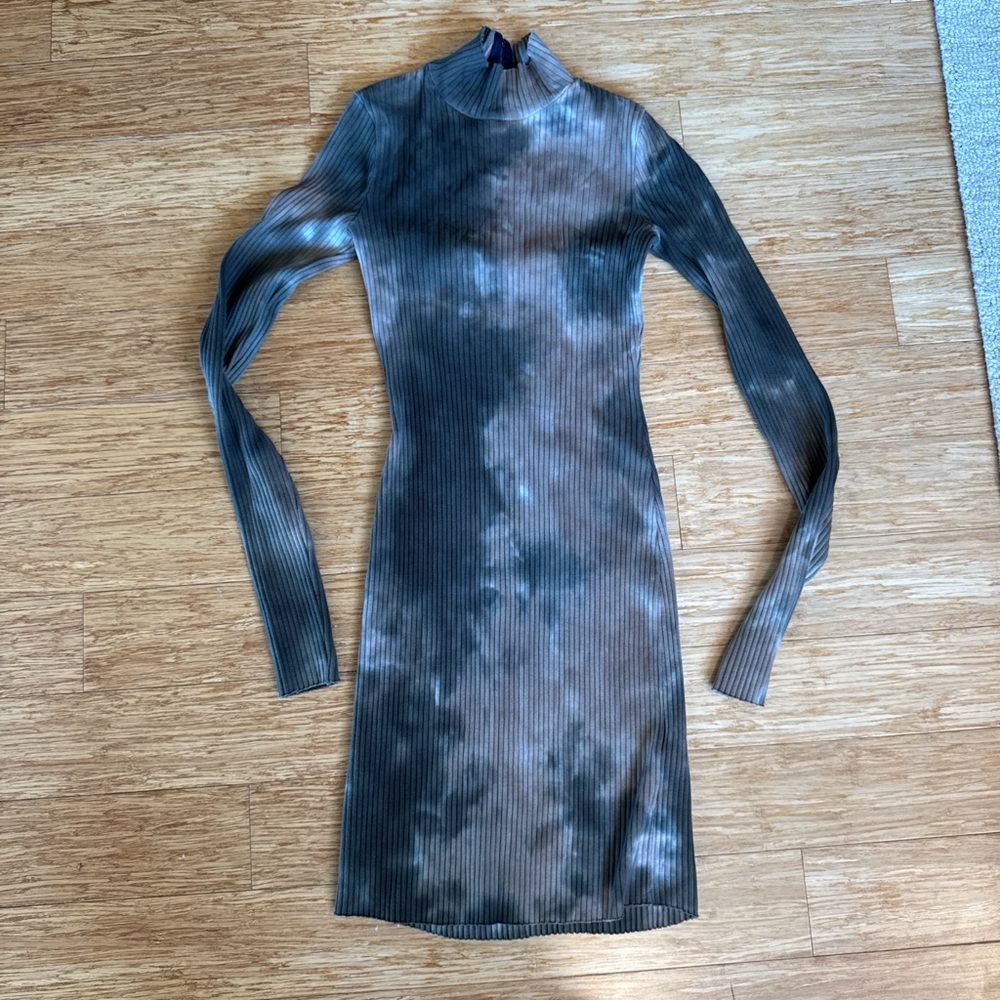 Cotton Citizen Black and Gray Long Sleeve Dress